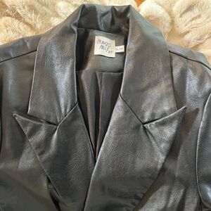 NWOT Princess Polly Vegan Leather Black Blazer